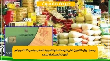 رسميًا.. وزارة التموين تعلن قائمة السلع التموينية لشهر سبتمبر 2025 وتوضح الفئات المستحقة للدعم 1